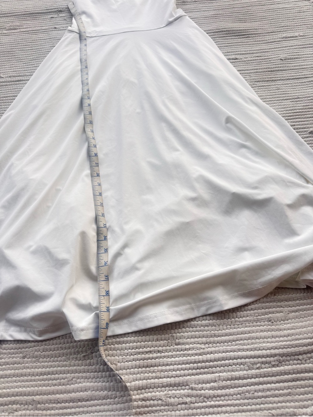 OYS White Lace-Up Corset Maxi Dress Square Neck Flowy Resort Bridal Size L NWT - Picture 7 of 11